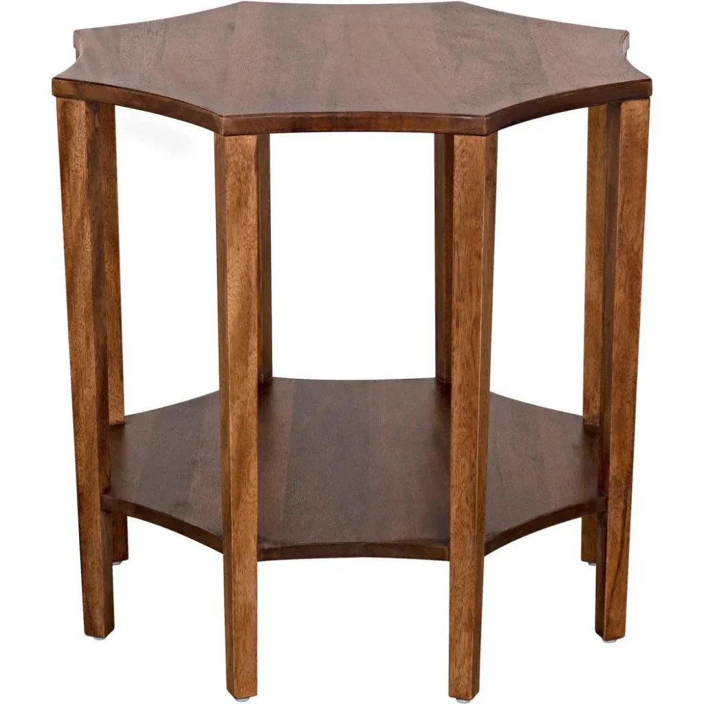 Noir Ariana Wooden Geometric Side Table