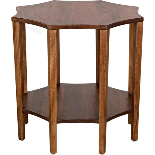 Noir Ariana Wooden Geometric Side Table