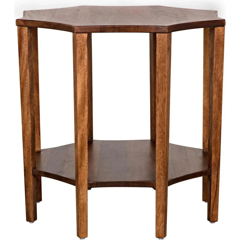 Noir Ariana Wooden Geometric Side Table