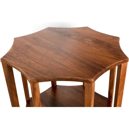 Noir Ariana Wooden Geometric Side Table