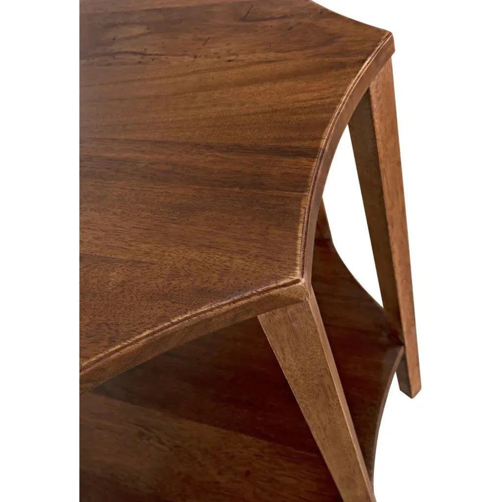 Noir Ariana Wooden Geometric Side Table