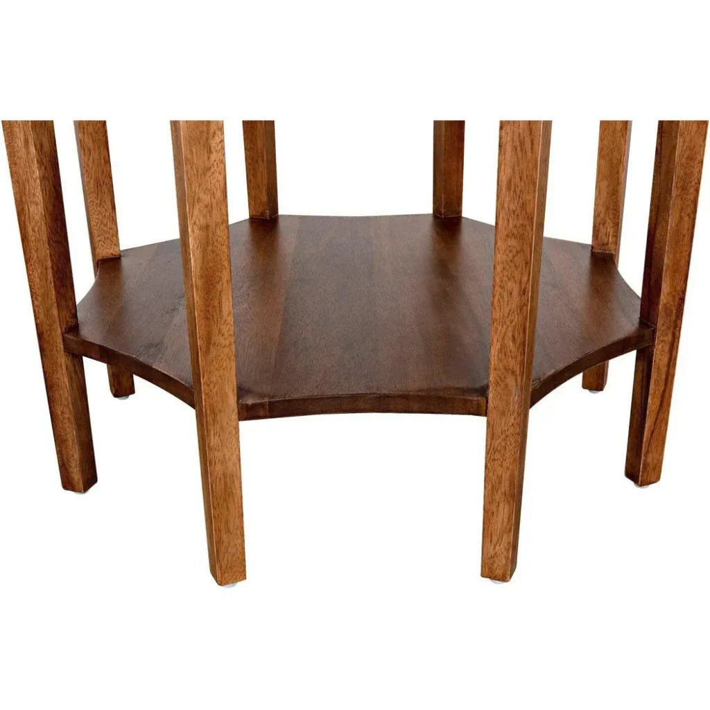 Noir Ariana Wooden Geometric Side Table