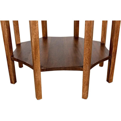 Noir Ariana Wooden Geometric Side Table