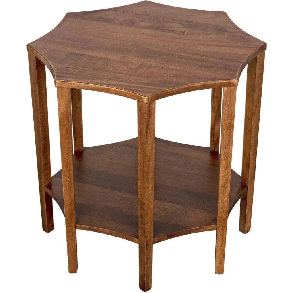 Noir Ariana Wooden Geometric Side Table