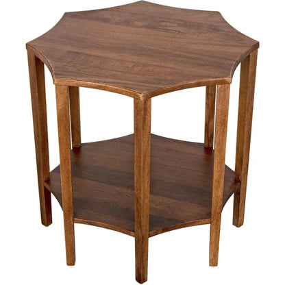Noir Ariana Wooden Geometric Side Table