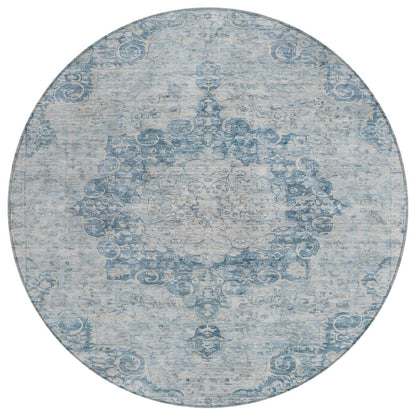 LOOMLAN Rugs Arienne Blue Washable Indoor-Outdoor Rug