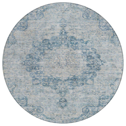 LOOMLAN Rugs Arienne Blue Washable Indoor-Outdoor Rug