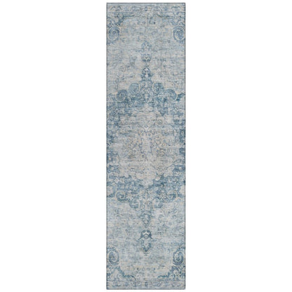 LOOMLAN Rugs Arienne Blue Washable Indoor-Outdoor Rug