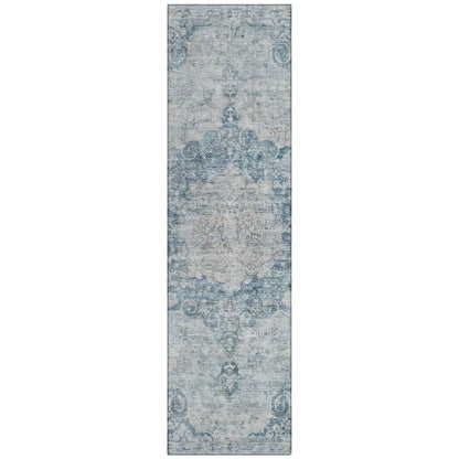 LOOMLAN Rugs Arienne Blue Washable Indoor-Outdoor Rug