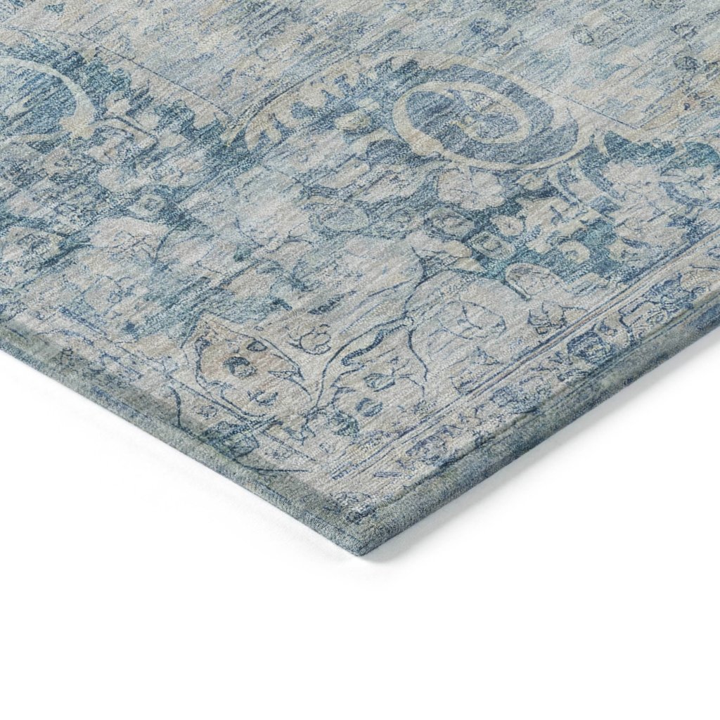 LOOMLAN Rugs Arienne Blue Washable Indoor-Outdoor Rug