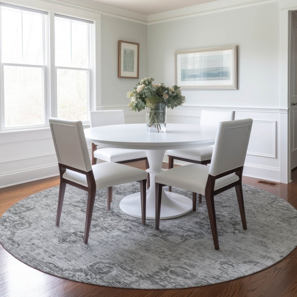 LOOMLAN Rugs Arienne Gray Washable Indoor-Outdoor Rug