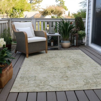 LOOMLAN Rugs Arienne Green Washable Indoor-Outdoor Rug