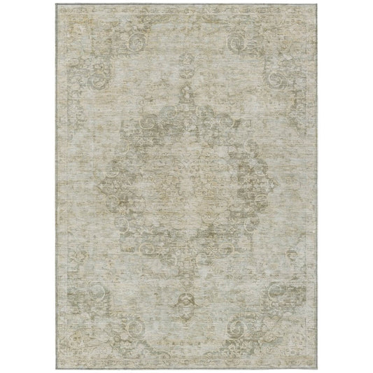 LOOMLAN Rugs Arienne Green Washable Indoor-Outdoor Rug