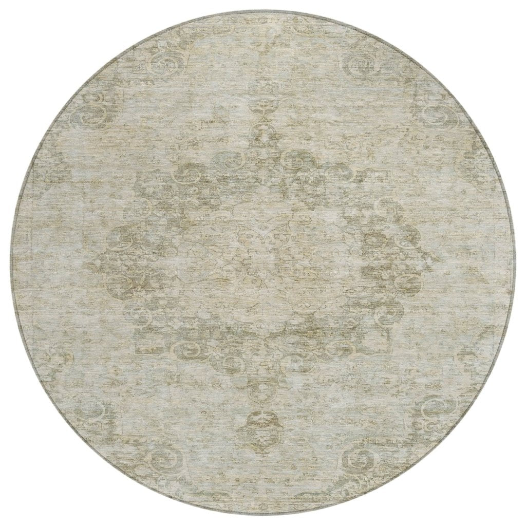 LOOMLAN Rugs Arienne Green Washable Indoor-Outdoor Rug