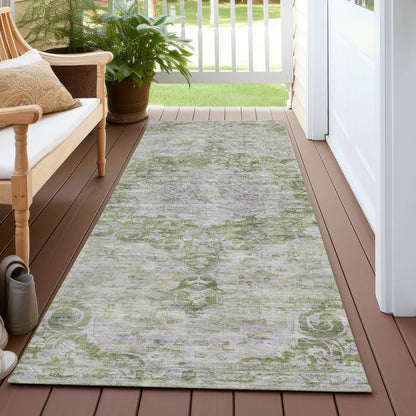 LOOMLAN Rugs Arienne Olive Washable Indoor-Outdoor Rug