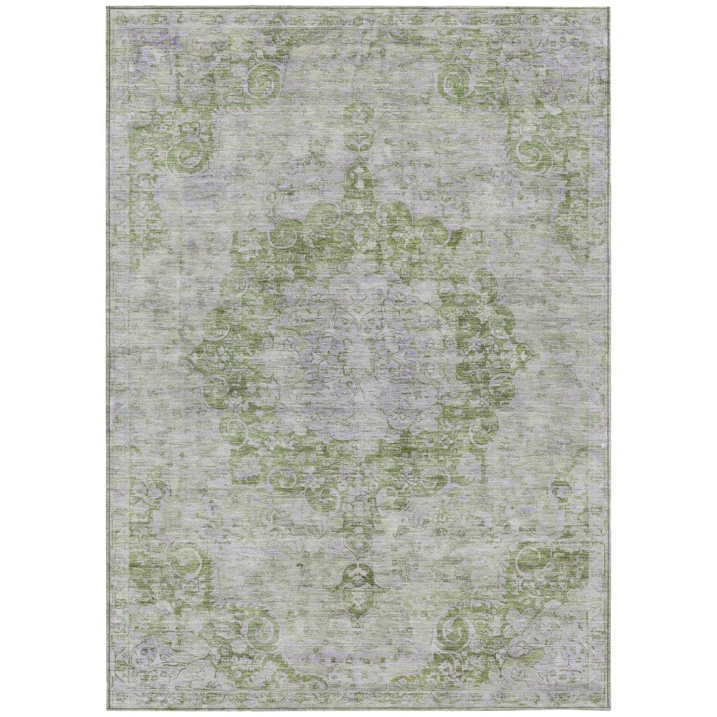 LOOMLAN Rugs Arienne Olive Washable Indoor-Outdoor Rug
