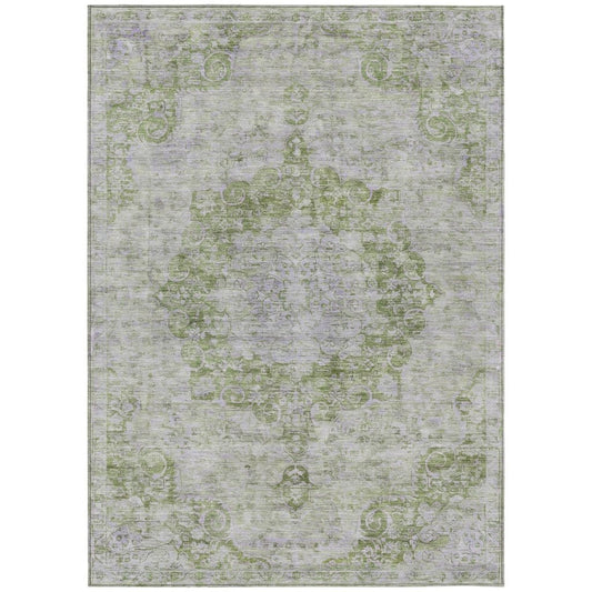 LOOMLAN Rugs Arienne Olive Washable Indoor-Outdoor Rug