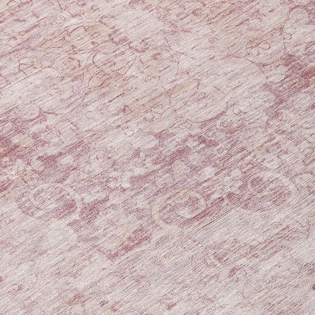 LOOMLAN Rugs Arienne Pink Washable Indoor-Outdoor Rug
