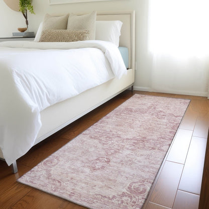 LOOMLAN Rugs Arienne Pink Washable Indoor-Outdoor Rug
