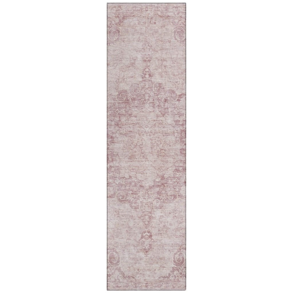 LOOMLAN Rugs Arienne Pink Washable Indoor-Outdoor Rug