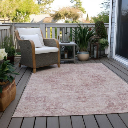 LOOMLAN Rugs Arienne Pink Washable Indoor-Outdoor Rug
