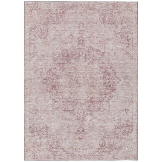 LOOMLAN Rugs Arienne Pink Washable Indoor-Outdoor Rug