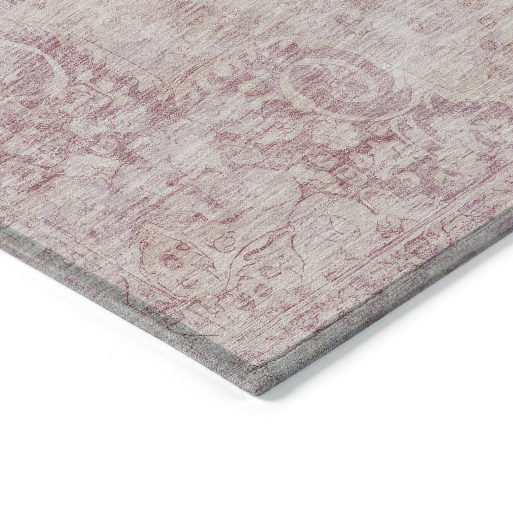 LOOMLAN Rugs Arienne Pink Washable Indoor-Outdoor Rug