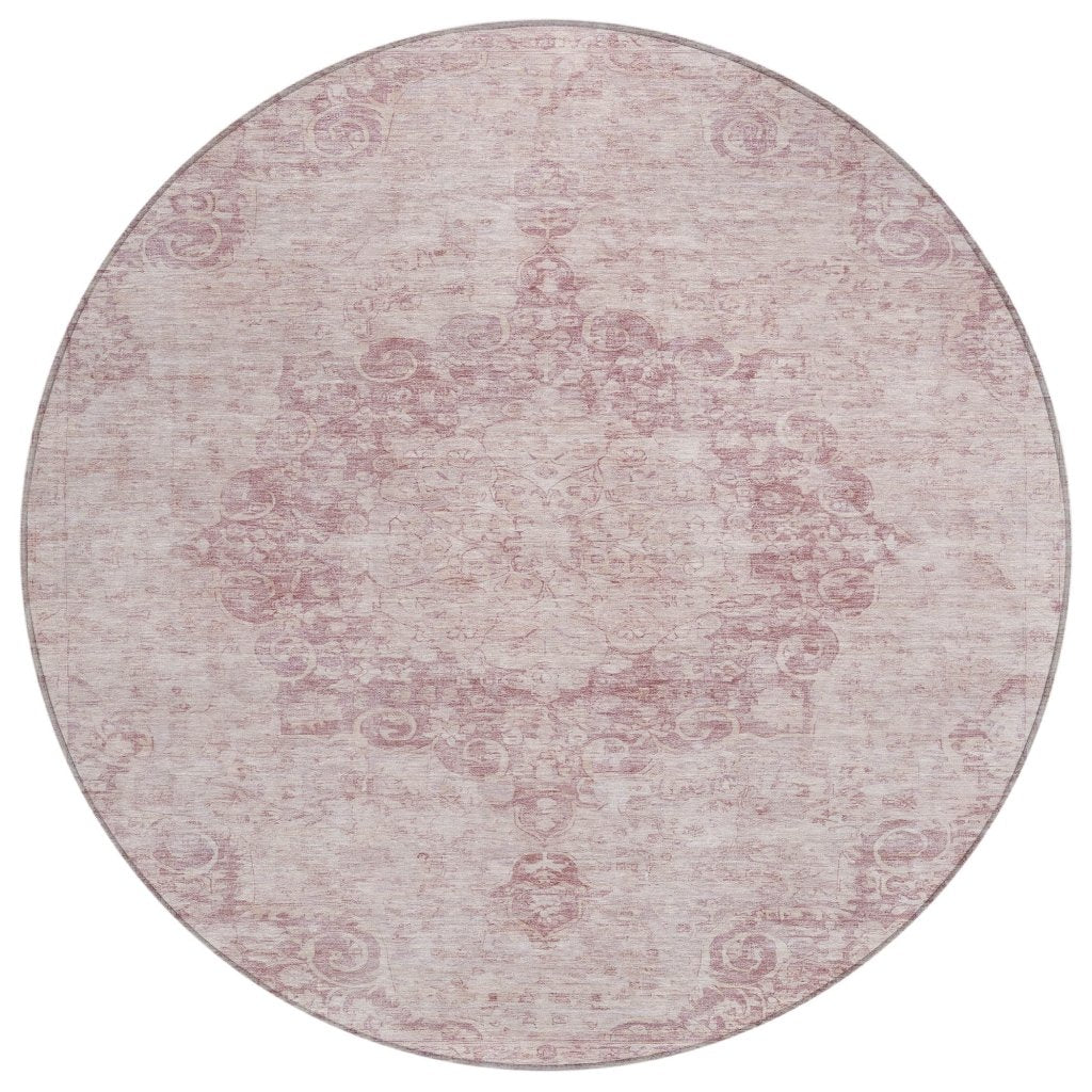 LOOMLAN Rugs Arienne Pink Washable Indoor-Outdoor Rug