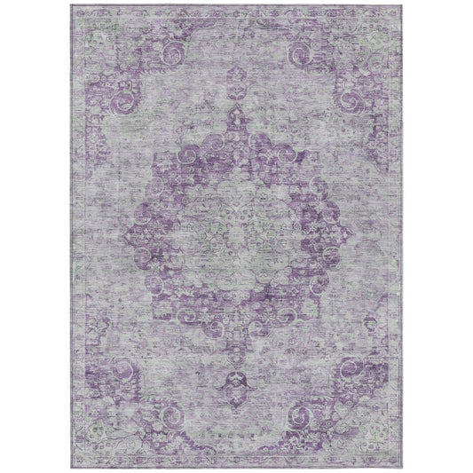 LOOMLAN Rugs Arienne Purple Washable Indoor-Outdoor Rug