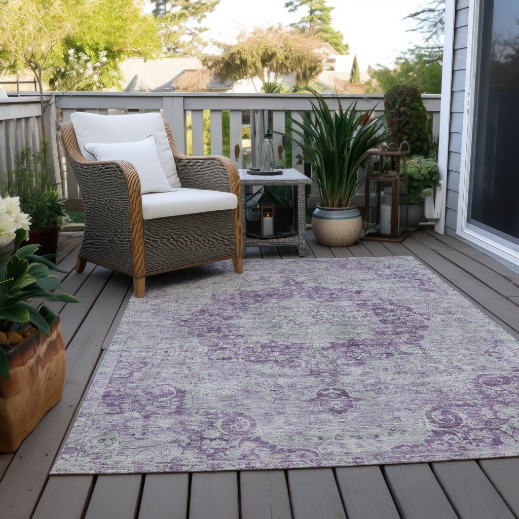 Arienne Purple Washable Indoor - Outdoor Rug - LOOMLAN - LOOMLAN Rugs - Outdoor Rugs