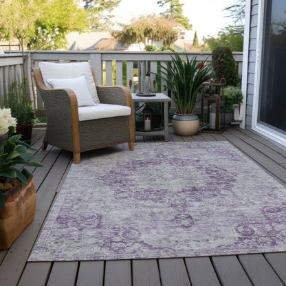 Arienne Purple Washable Indoor - Outdoor Rug - LOOMLAN - LOOMLAN Rugs - Outdoor Rugs
