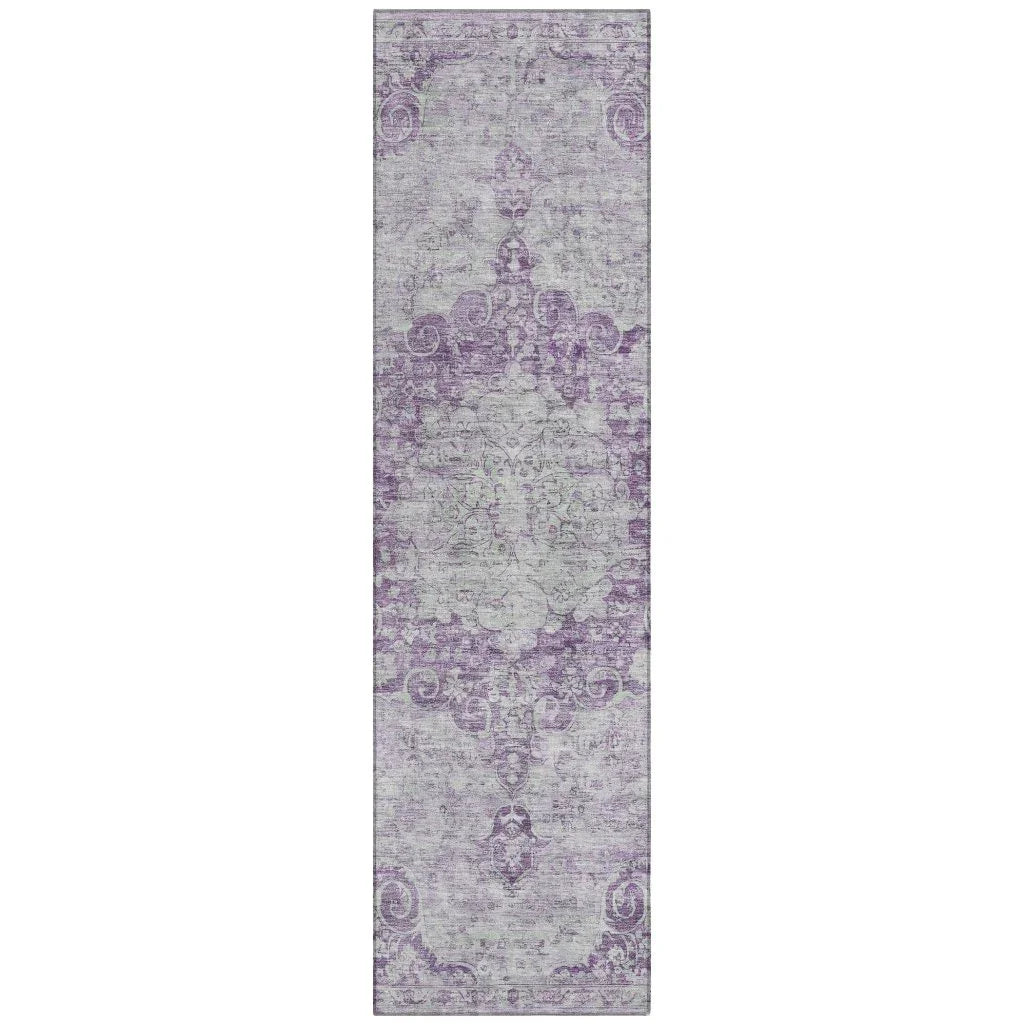Arienne Purple Washable Indoor-Outdoor Rug