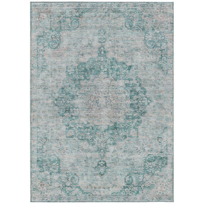 LOOMLAN Rugs Arienne Teal Washable Indoor-Outdoor Rug