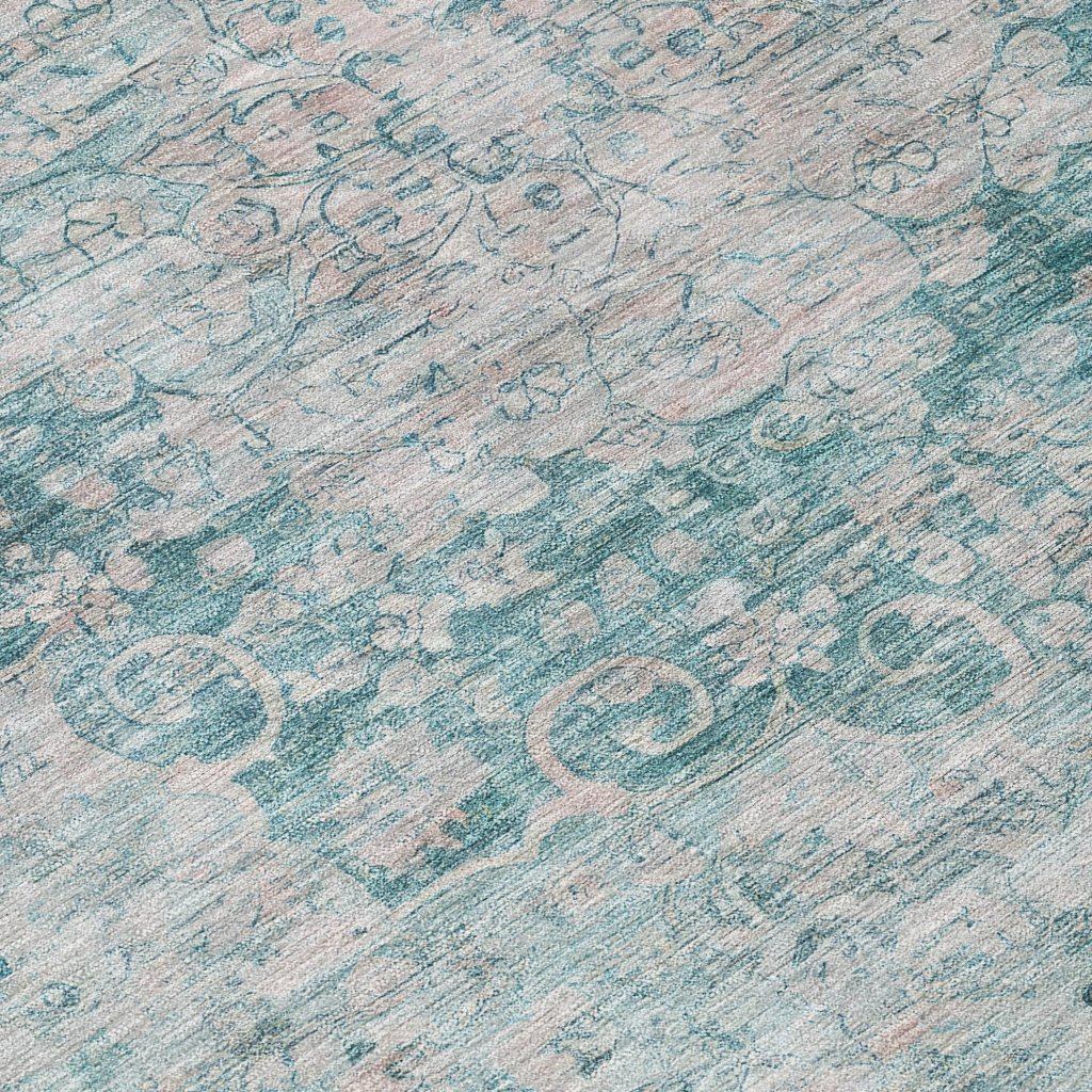 LOOMLAN Rugs Arienne Teal Washable Indoor-Outdoor Rug