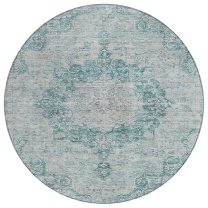 LOOMLAN Rugs Arienne Teal Washable Indoor-Outdoor Rug