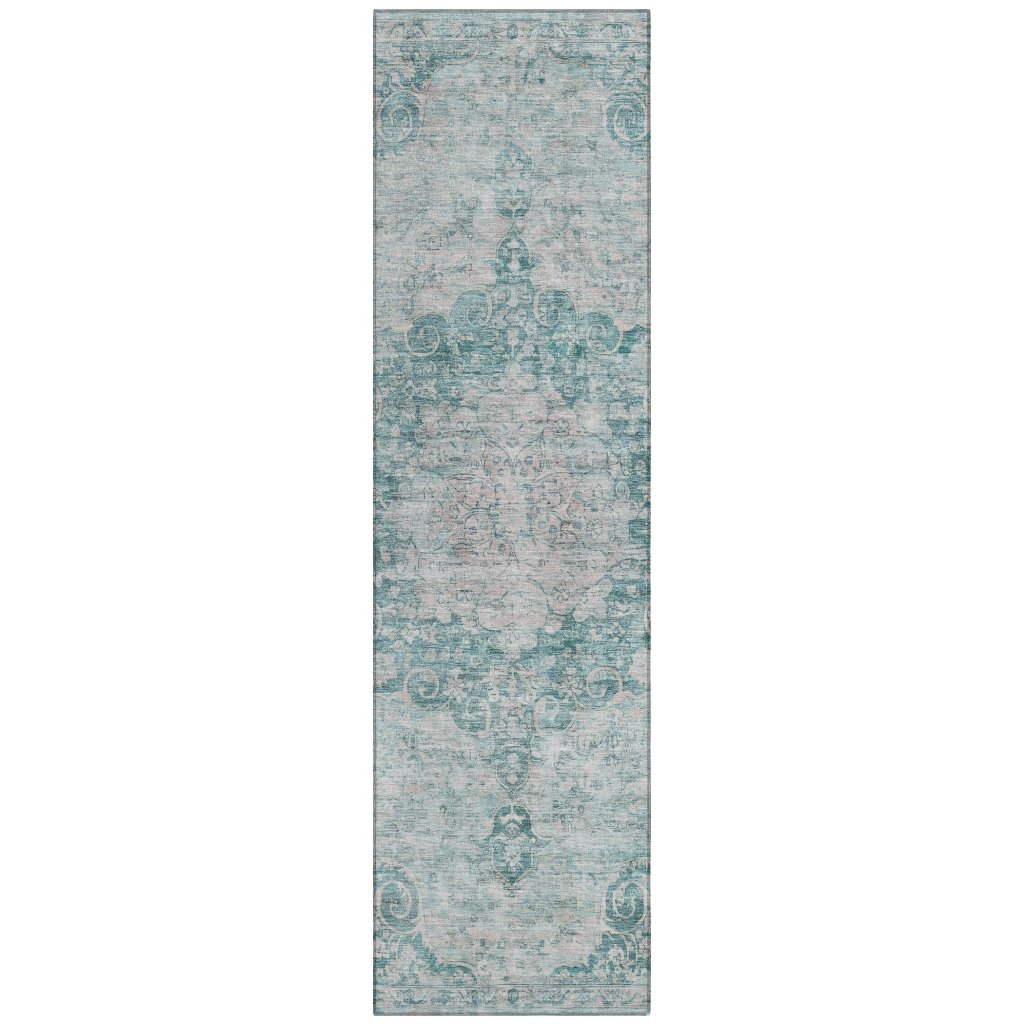 LOOMLAN Rugs Arienne Teal Washable Indoor-Outdoor Rug