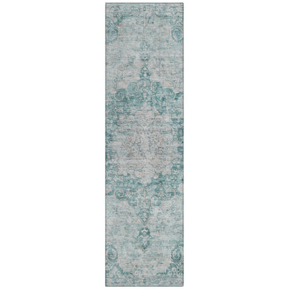 LOOMLAN Rugs Arienne Teal Washable Indoor-Outdoor Rug
