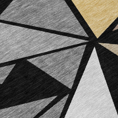 LOOMLAN Rugs Aristea Black Washable Indoor-Outdoor Rug