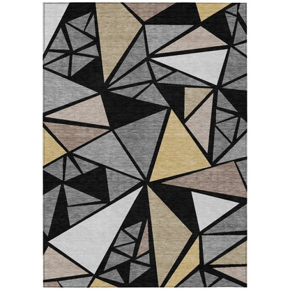 LOOMLAN Rugs Aristea Black Washable Indoor-Outdoor Rug