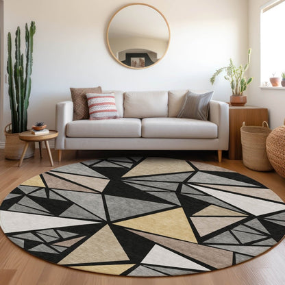 LOOMLAN Rugs Aristea Black Washable Indoor-Outdoor Rug