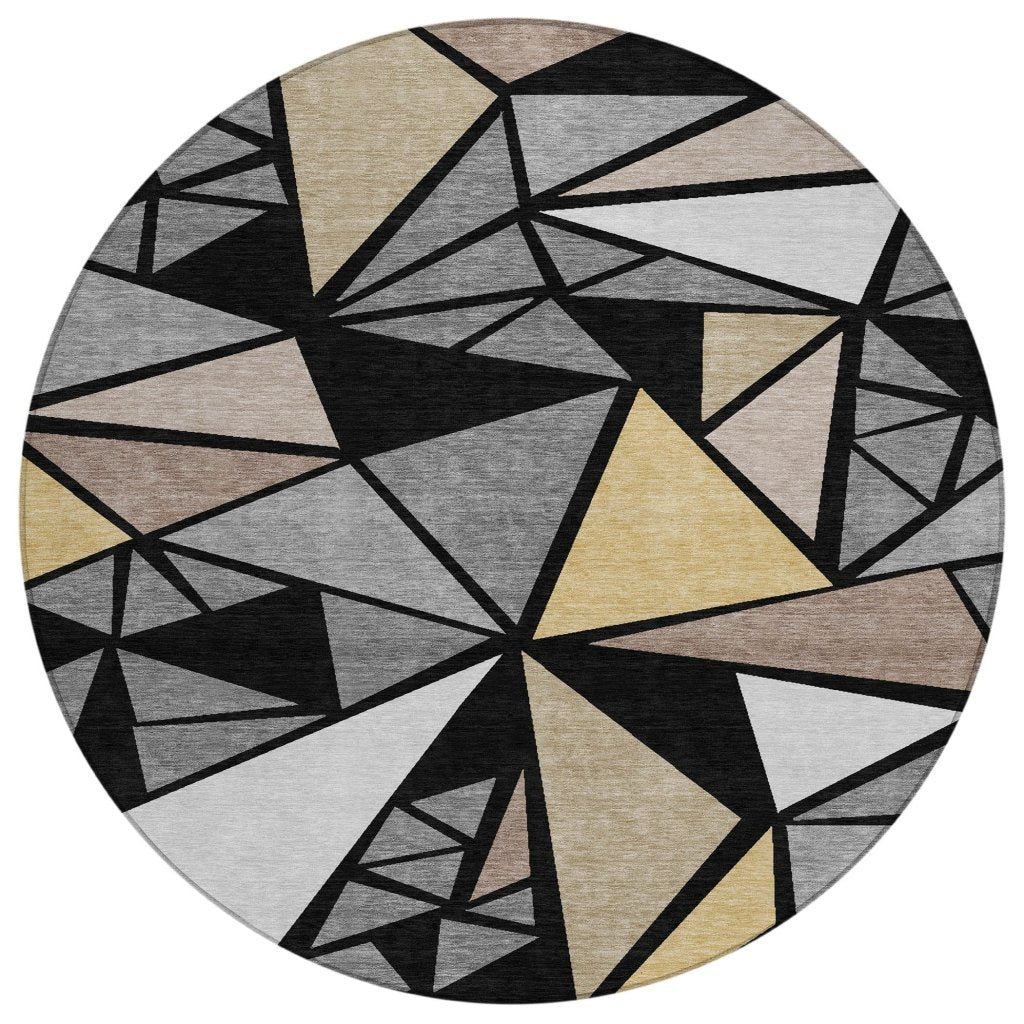 LOOMLAN Rugs Aristea Black Washable Indoor-Outdoor Rug