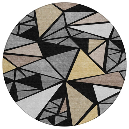 LOOMLAN Rugs Aristea Black Washable Indoor-Outdoor Rug