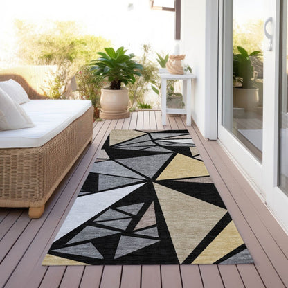 LOOMLAN Rugs Aristea Black Washable Indoor-Outdoor Rug