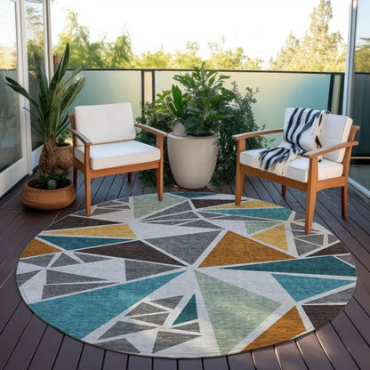 LOOMLAN Rugs Aristea Gray Washable Indoor-Outdoor Rug