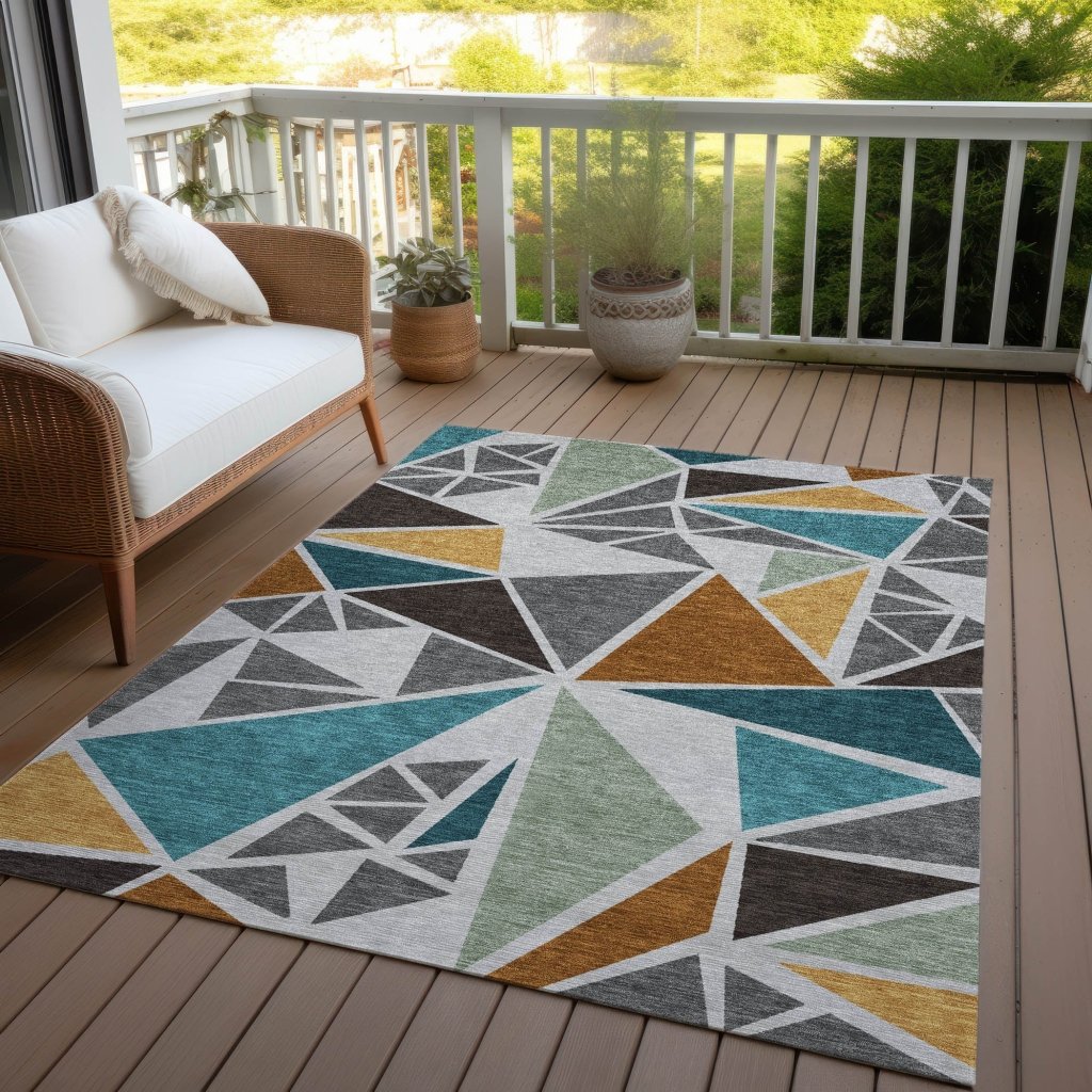 LOOMLAN Rugs Aristea Gray Washable Indoor-Outdoor Rug