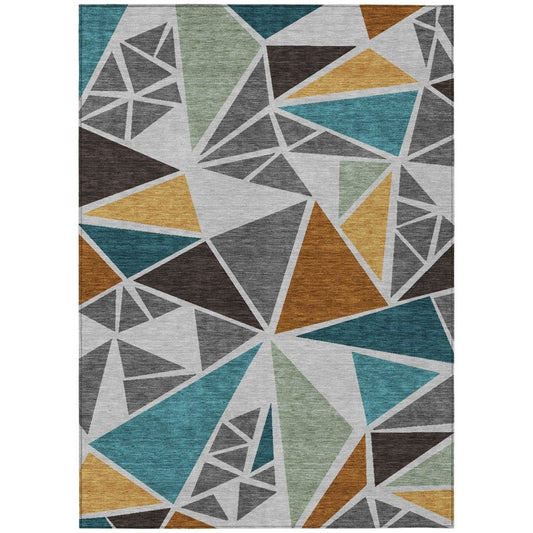 LOOMLAN Rugs Aristea Gray Washable Indoor-Outdoor Rug