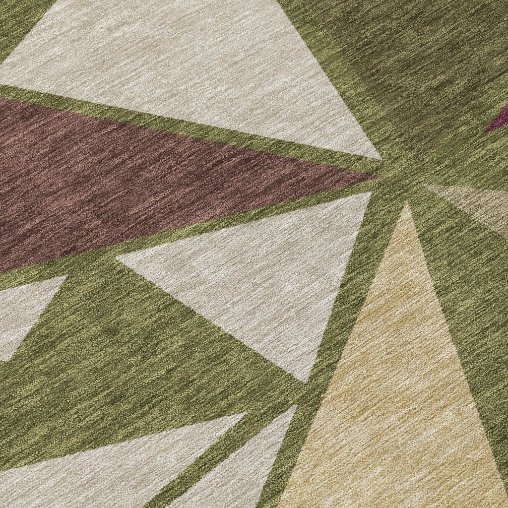 LOOMLAN Rugs Aristea Green Washable Indoor-Outdoor Rug