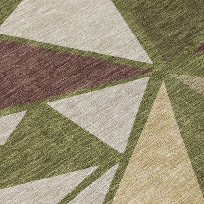 LOOMLAN Rugs Aristea Green Washable Indoor-Outdoor Rug