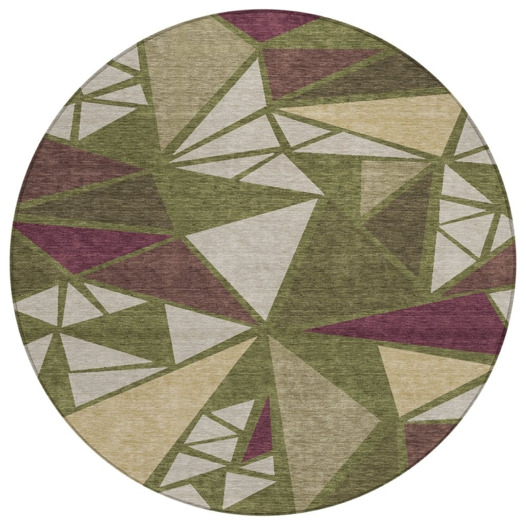 LOOMLAN Rugs Aristea Green Washable Indoor-Outdoor Rug
