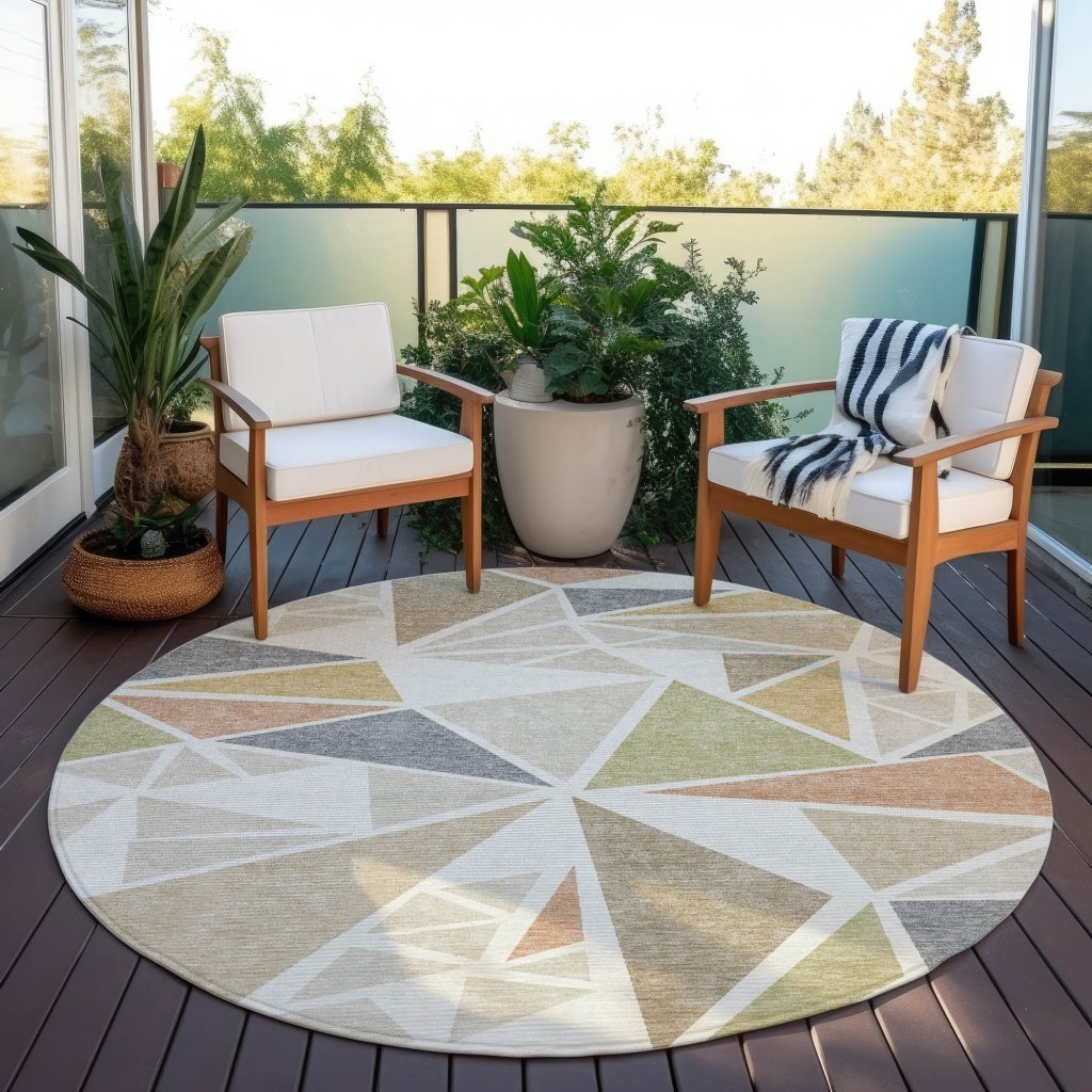 LOOMLAN Rugs Aristea Ivory Washable Indoor-Outdoor Rug
